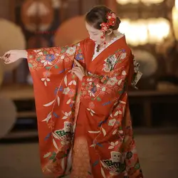 2026 japanese women traditional kimono national flower print kimono robe traditional kimono yukata girl photography clothing