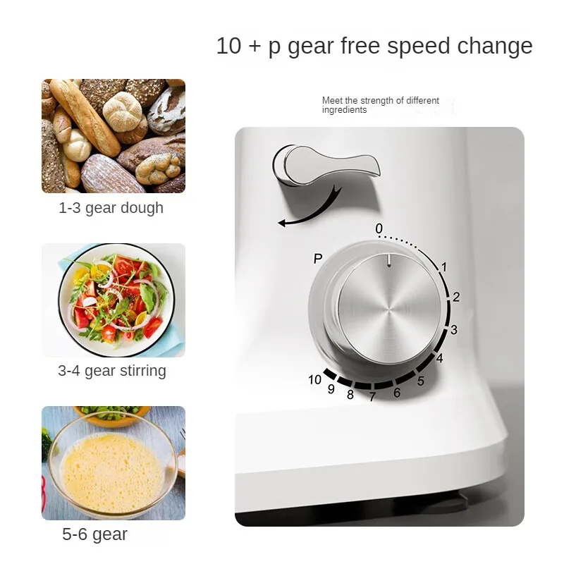 Multifunctional Food Mixer - Dough Kneader Cream Whipper Baking Egg Beater Intelligent Cooking Machine with 1000W 4.5L