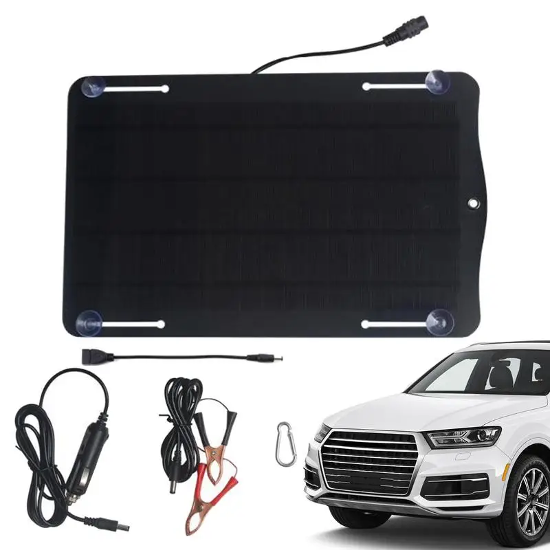 

Vehicle Battery Solar Charger 10W Multipurpose Solar Panel Charger Portable Car Battery Charger Lightweight Solar Panel For