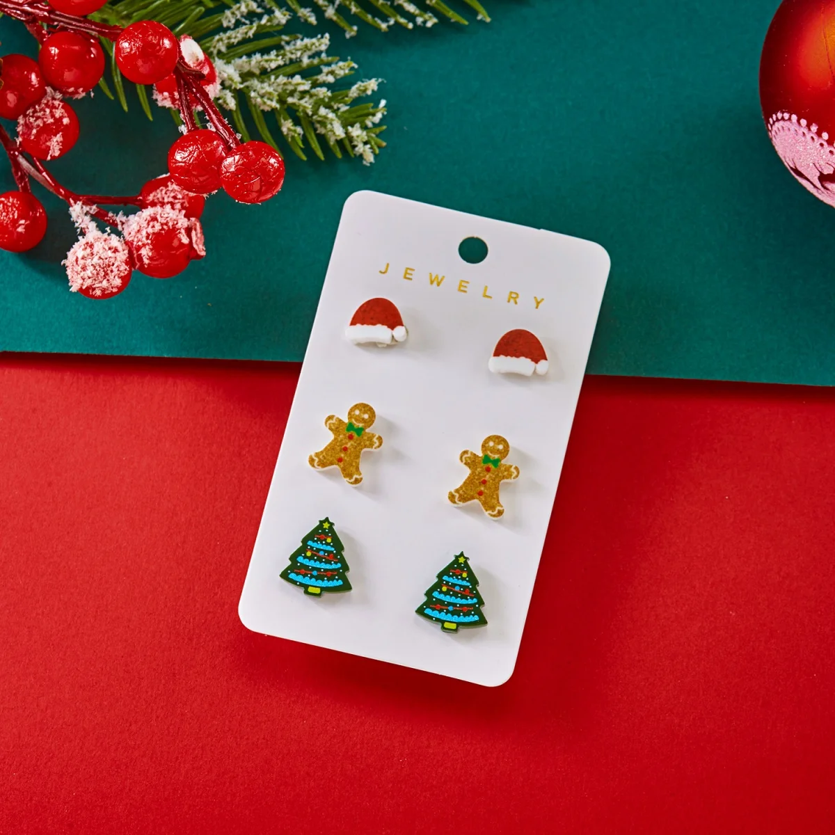 Weihnachten Ohrringe Set Acryl Rentier Baum Lebkuchen Weihnachten Hut Ohrstecker Neujahr Party Urlaub Schmuck Geschenk für Frauen Männer