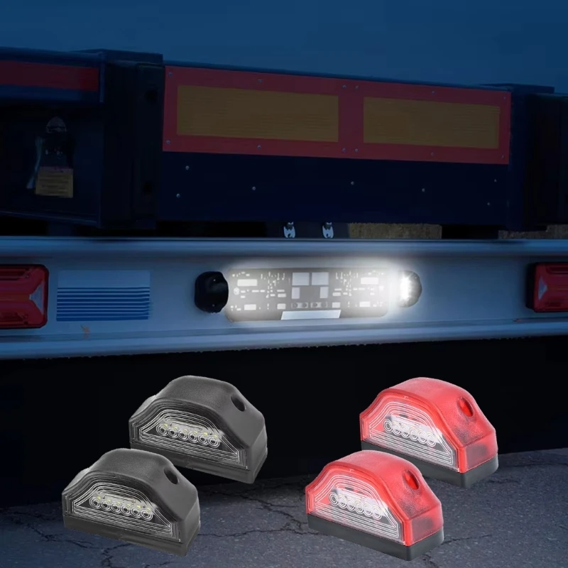 H3CE Easy Install LED License Plate Light For Heavy Duty Trucks Trailers Weather Resistant Design Night Driving Safety 1 Pair