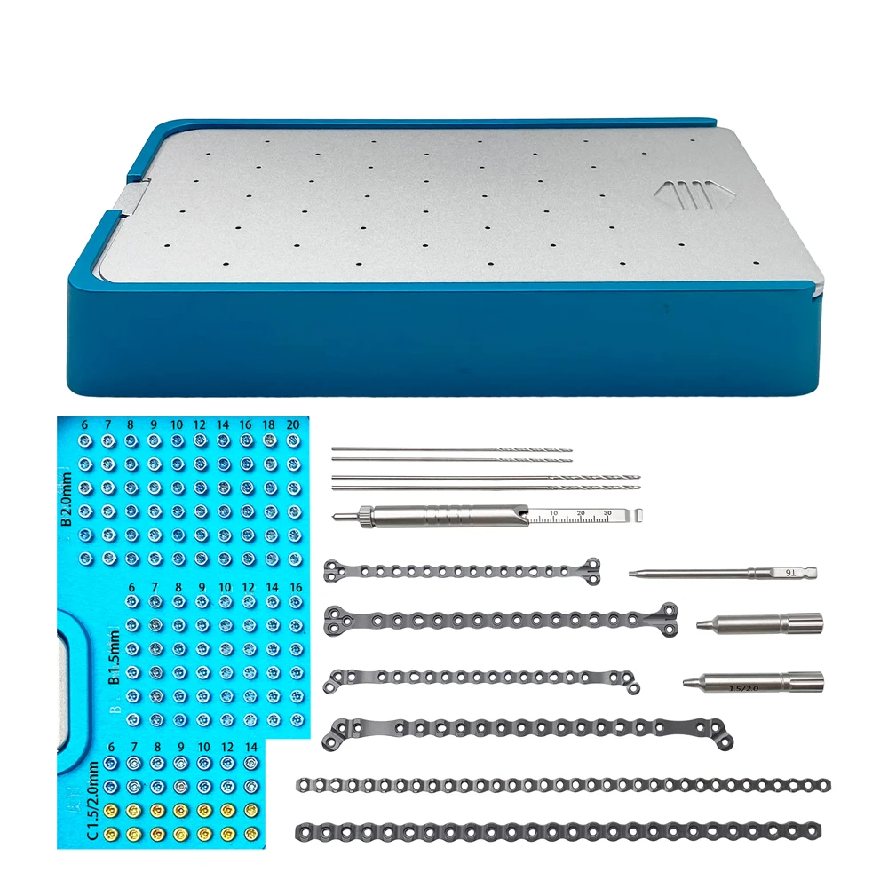 QSWTITAN AO ALPS Mini Locking Plate Set Veterinary Orthopedic Trauma Surgery Complete Instrument Set