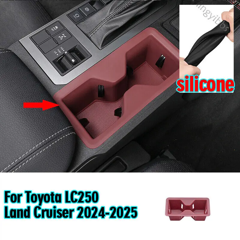 

Red Silicone Water Cup Holder Panel Cover For Toyota LC250 Land Cruiser 2024-25