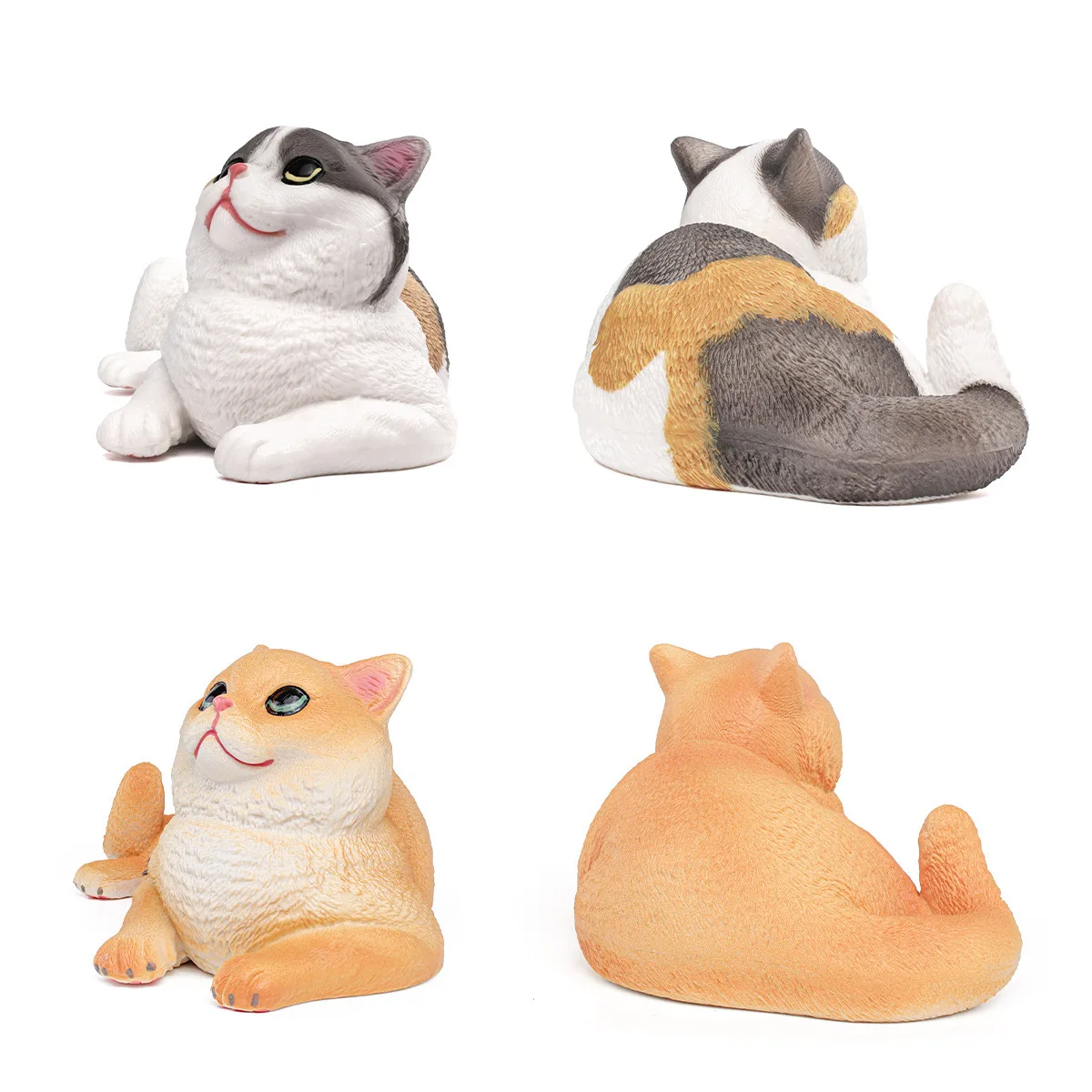 Realistic Cat British Shorthair Three Color Calico Orange Tabby Cat Model Figure Animal Model Display Decoration Craft Ornament