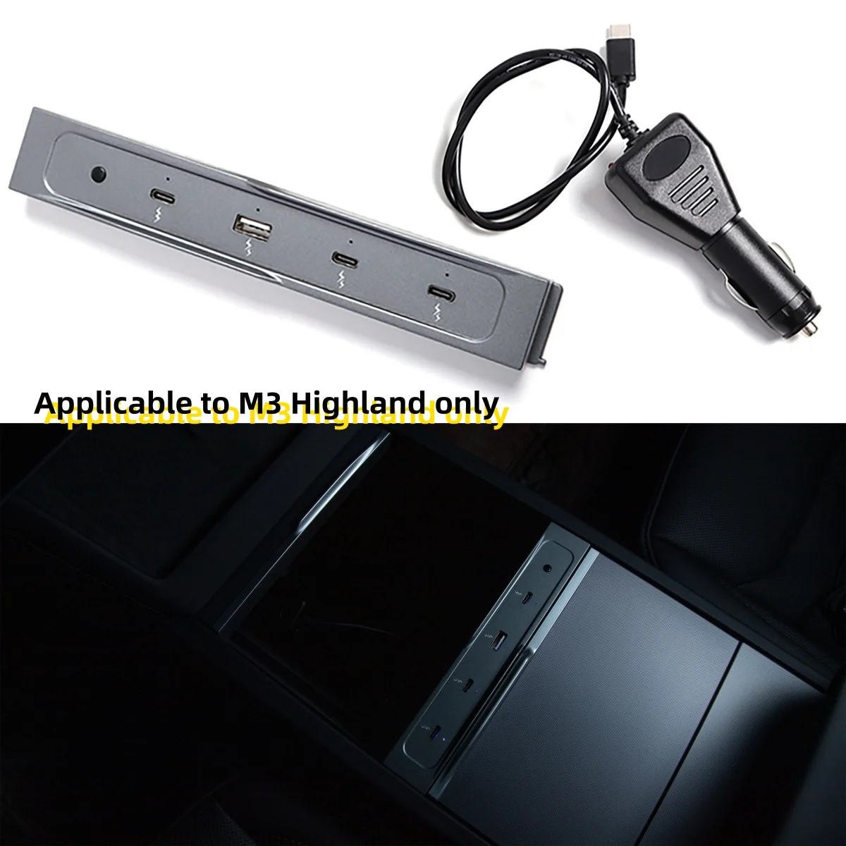 

For Tesla model 3 Highland and MY Juniper 2025 Central control fast charging dock,With 27w fast charge function。