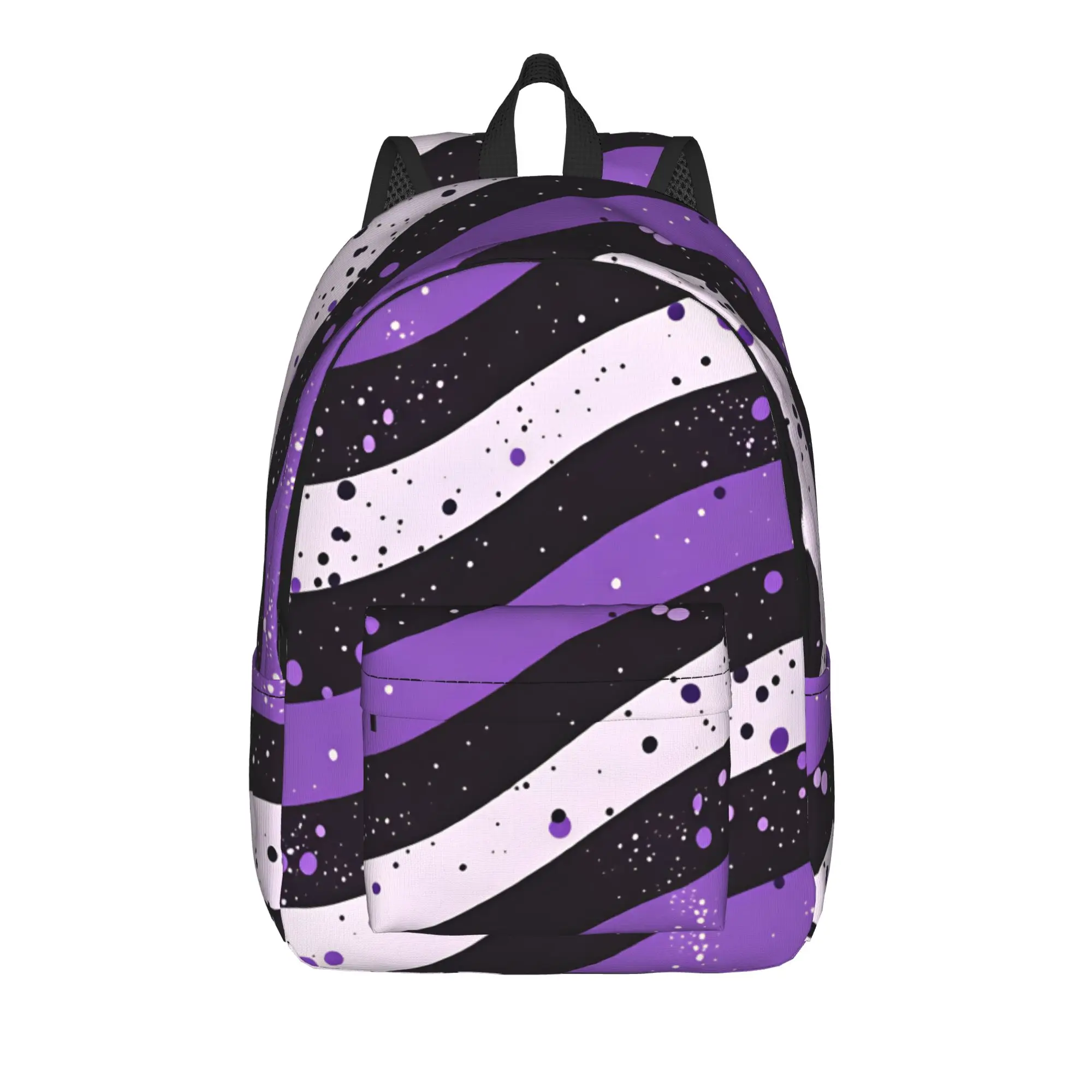 Purple Wavy Galaxy Doodle Cosmic Space Backpack Girl  Durable Backpacks Polyester Aesthetic School Bags Camping Custom Rucksack