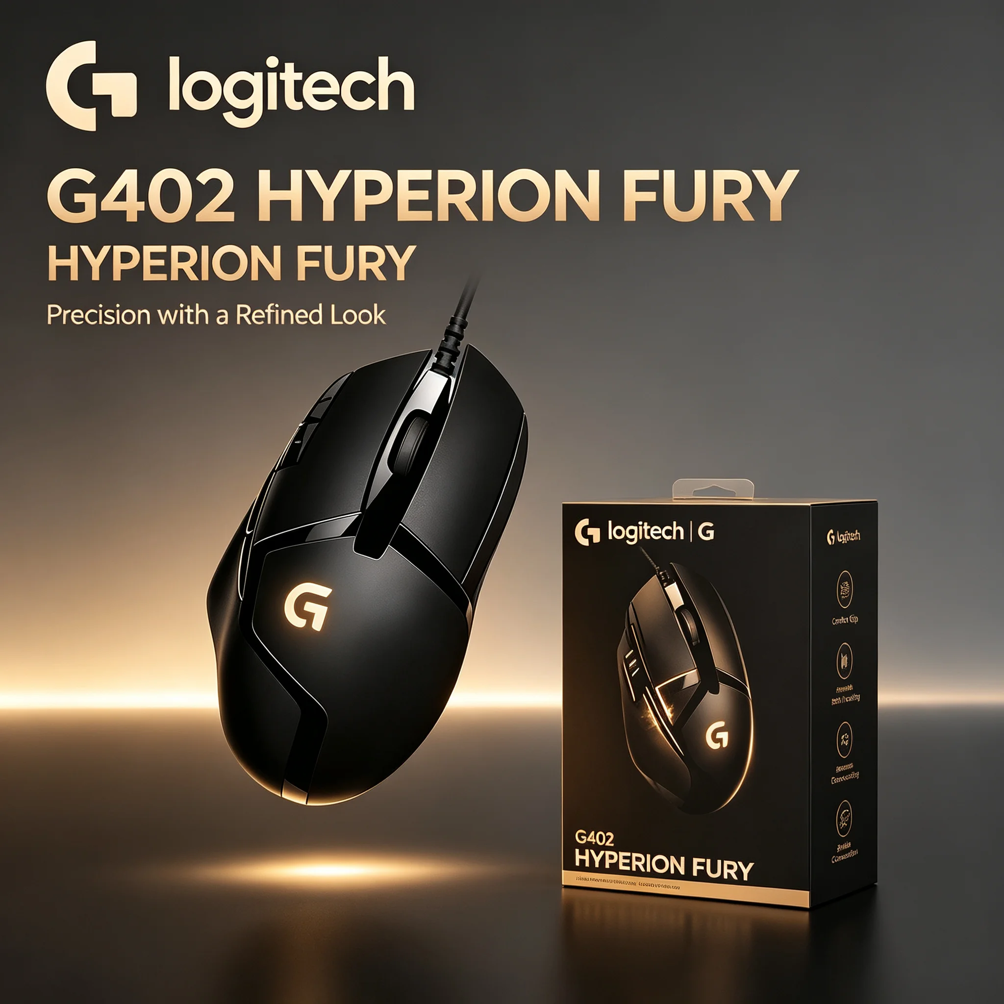 Original Logitech G402 Gaming Mice Hyperion Fury Wired RGB Ergonomic Mouse For Daily Work And Gaming Use