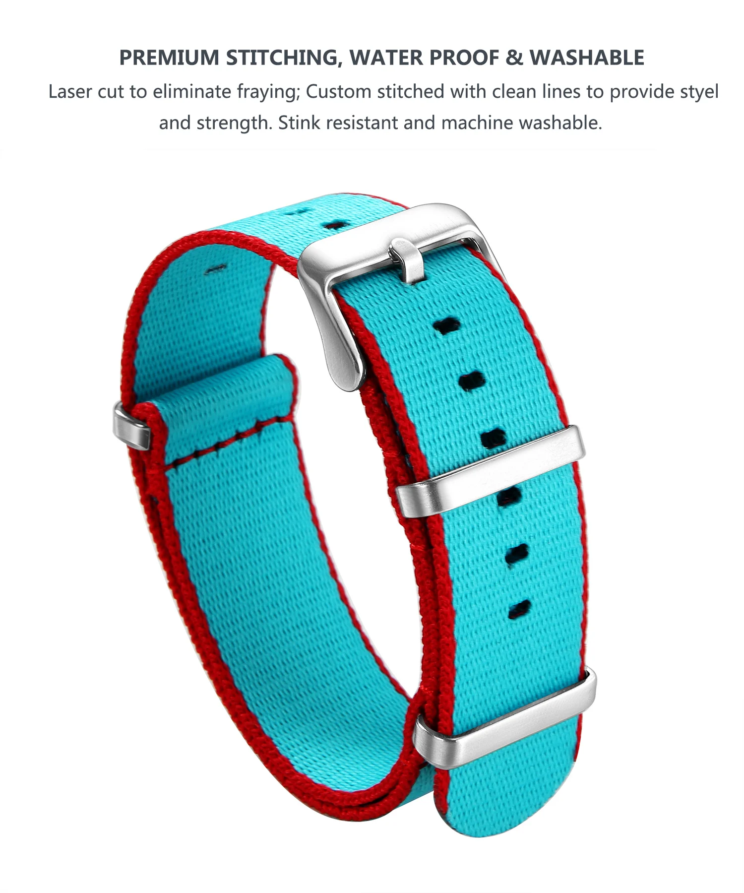 Nylon-Uhrenarmband, 20 mm, 22 mm, bequeme Uhrenarmbänder, Schlaufe, militärisch, waschbar, für Herren-Uhrenarmbänder – Detail 13