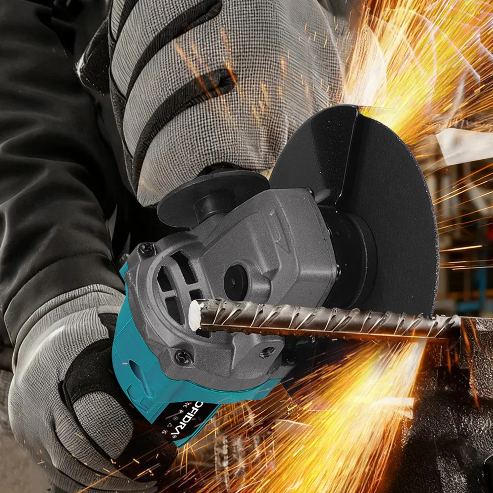 YOFIDRA 125 mm bürstenloser elektrischer Winkelschleifer 3 Geschwindigkeiten M14 Holzschleifen Polieren Schneidwerkzeug für Makita 21 V Batteriestift – Detail 7