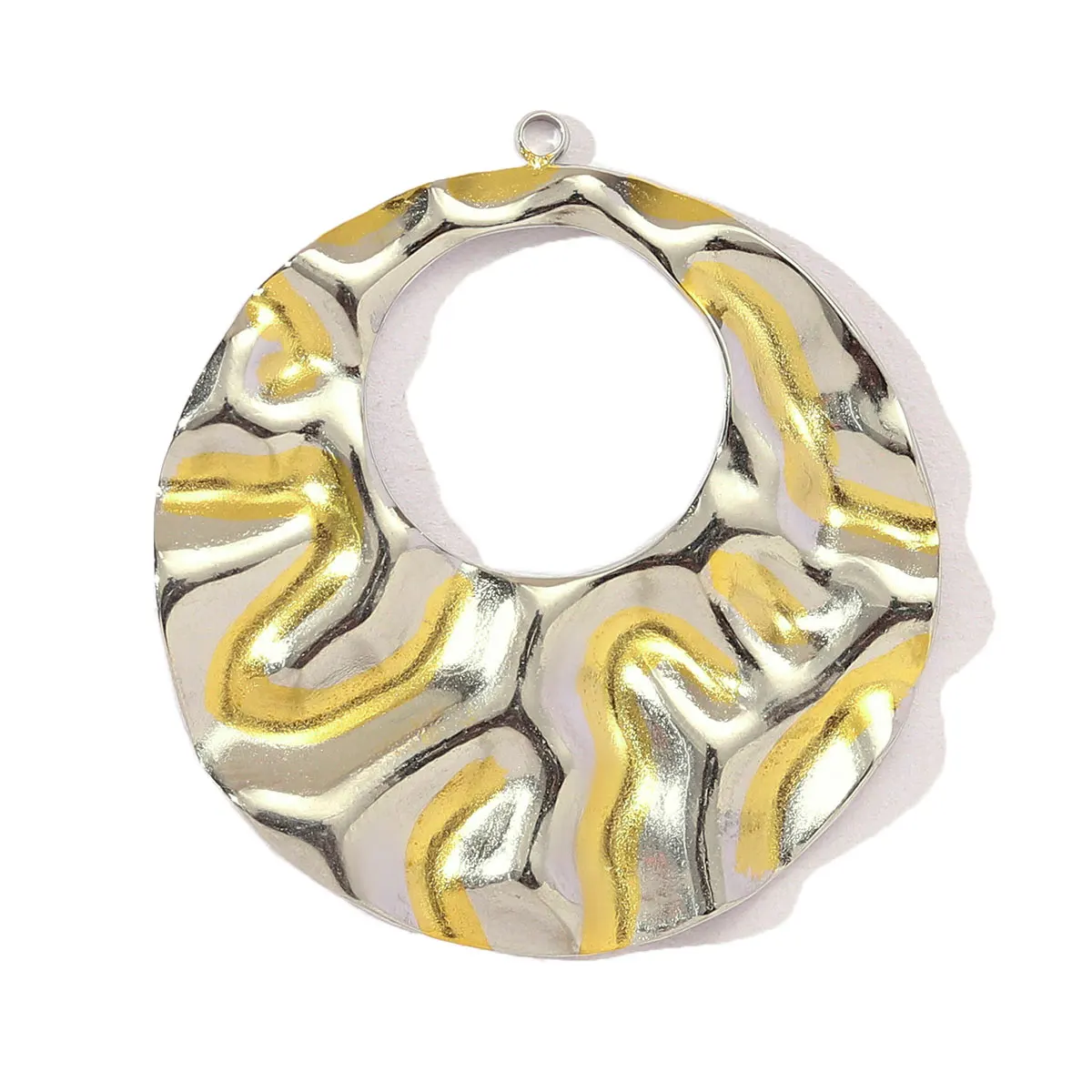 3pcs/Lot French Retro Stainless Steel Two Tone Life Tree Leaf Necklace Pendant Women Shell Star Flower DIY Charms Circel Jewelry - view 3