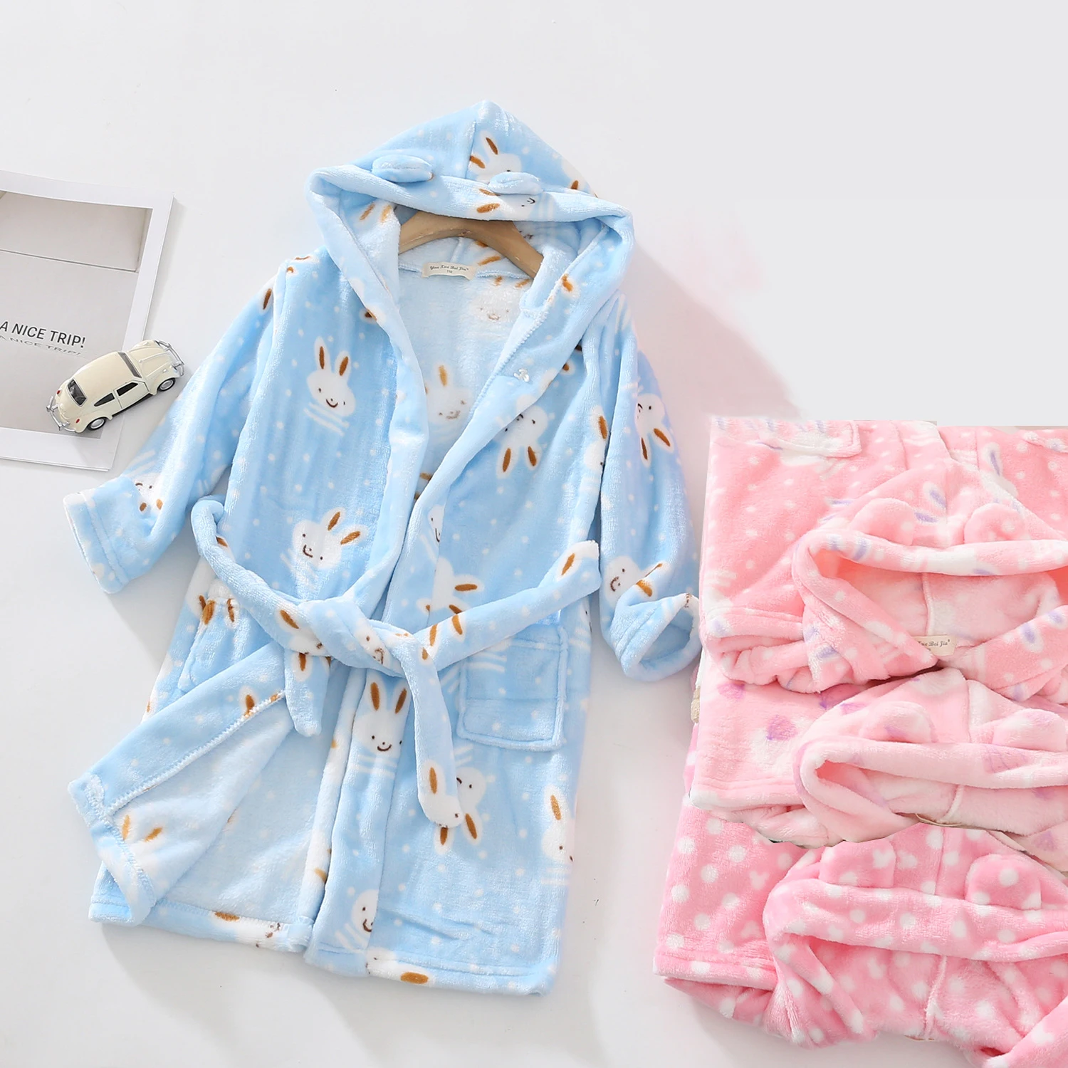 

Мягкие удобные пижамы, Детская фланелевая одежда для сна с принтом, осенне-зимний халат для мальчиков и девочек, халаты, Детская домашняя одежда, одежда