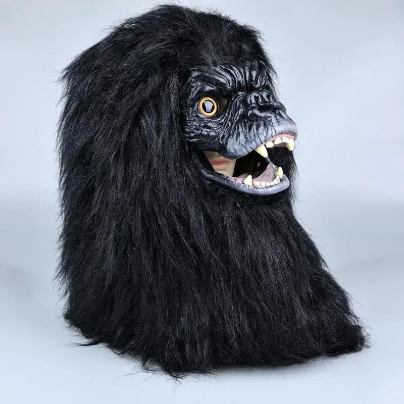 25COSOpen تتحرك الفم الغوريلا التميمة Fursuit أقنعة تأثيري كينغ كونغ أقنعة كامل رئيس الحيوانات قناع اللاتكس مضحك