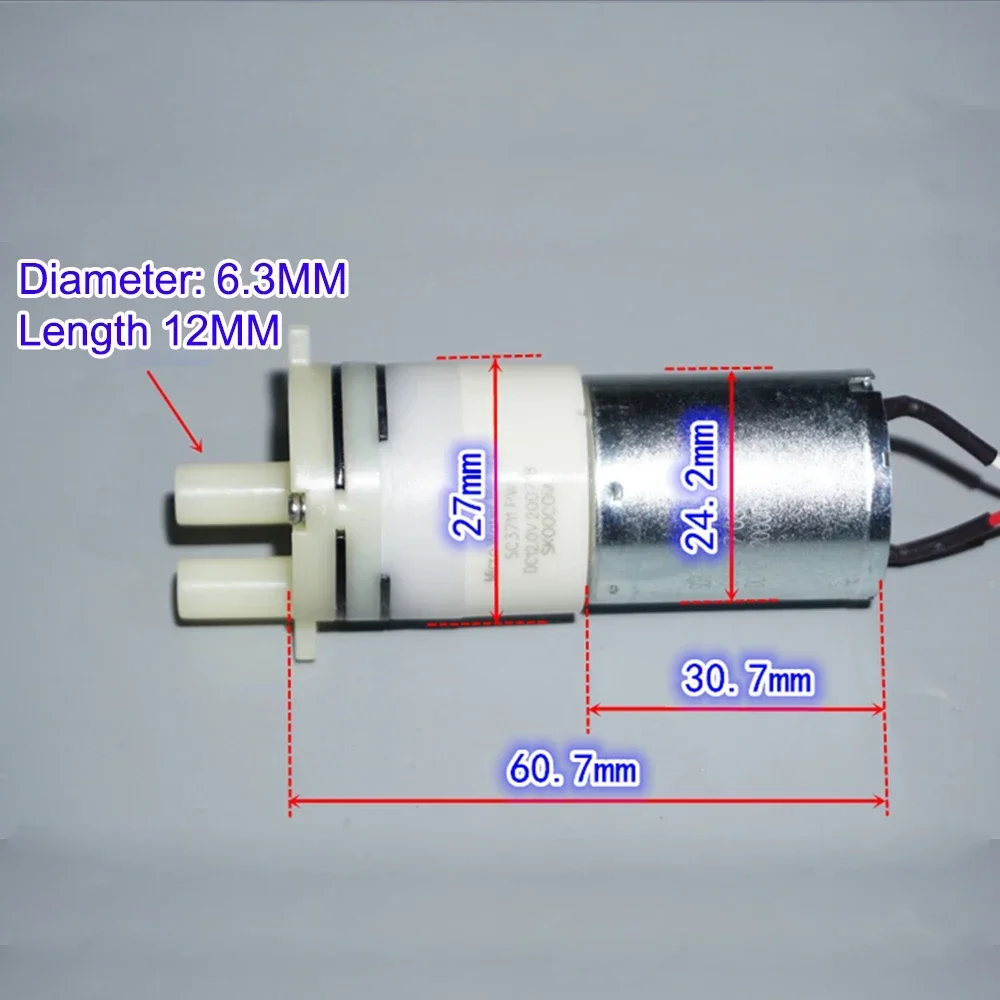 DC 12V Self Priming Water Pump Mini 370 Motor Diaphragm Pump Low Noise 0.6L/Min Large Flow for Water Dispenser Pumping