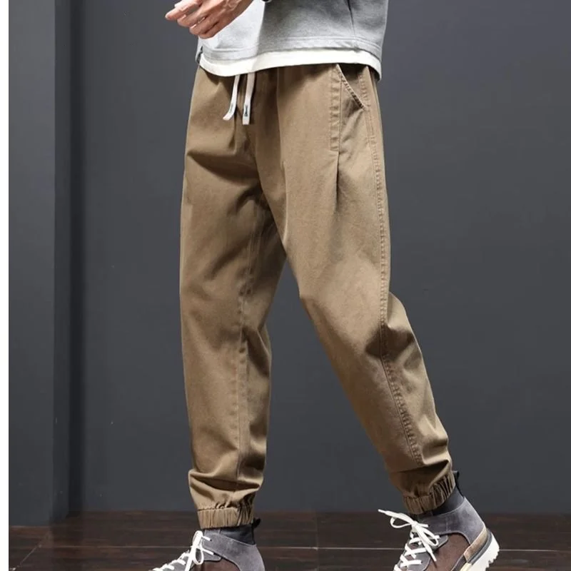 Classic High Quality Pocket High Street Cargo Pants Men's Waist Drawstring Trend Street Casual All-match Fashion Male Trousers