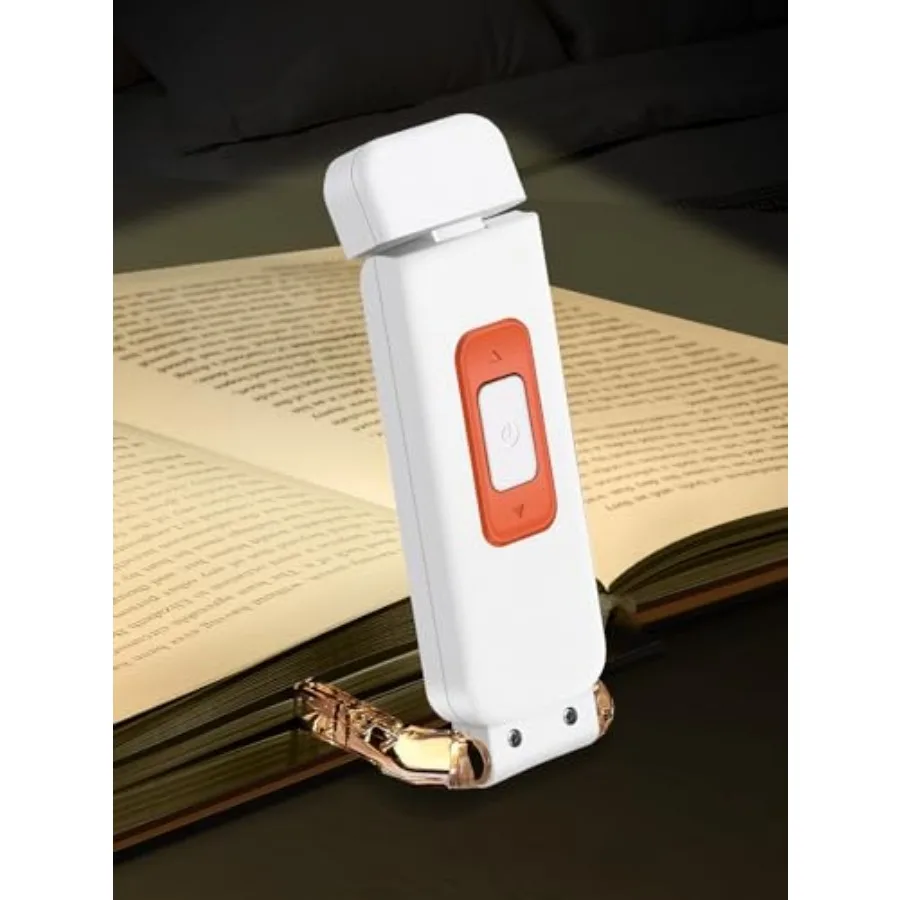 

Portable Book Light, Clip-On Rechargeable LED Reading Light for Books in Bed, 3 Amber Colors and 5 Brightness Adjustable, Compa