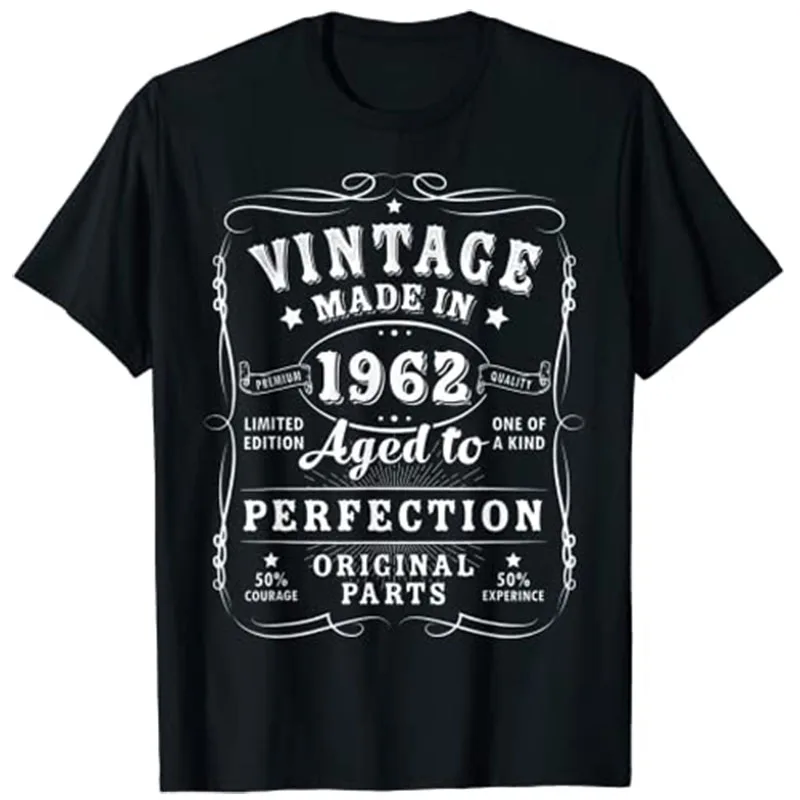 Vintage Made In 1962 Aged To Perfection Arigial Parts 61th Birthday Decorations Women Men Funny 61 Year Old Tee Tops