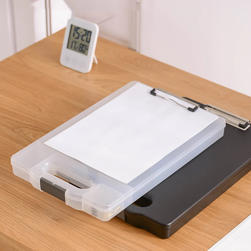 Portable File Folder Can Be Opened Openable Paper Storage Organizer Writing Pad Black