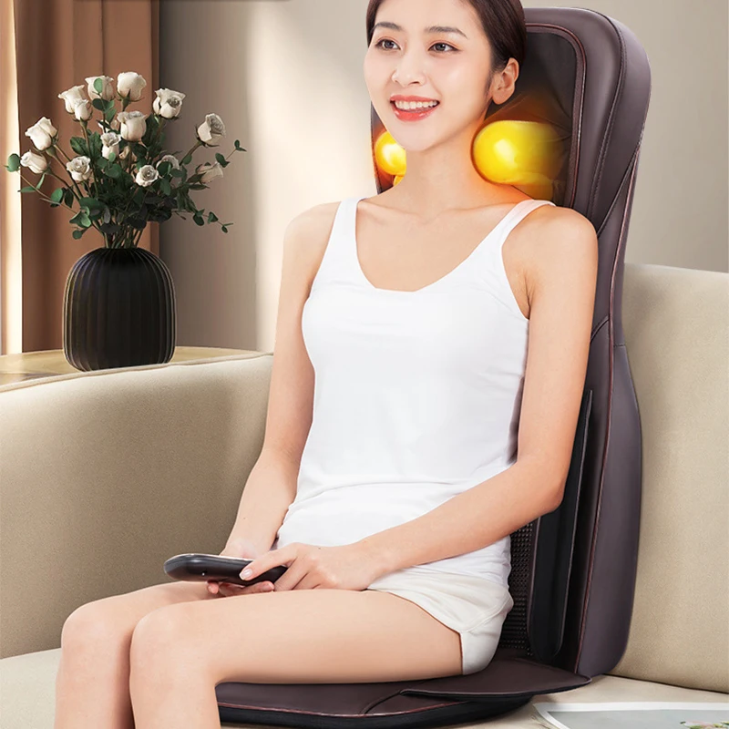 Massager Cushion Full Body Electric Massage Chair Office Pad Vibration Mat Heat Neck Back Cervica Airbag Squezz LEK-909C