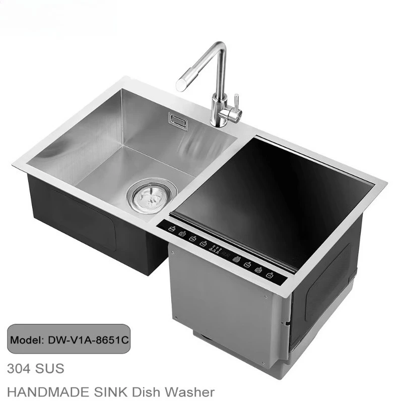 Automatic Dishwasher, 6 Place Settings, Ultrasonic Cleaning, Compact Design, Kitchen Sink Dish Washer, Efficient Washing Machine