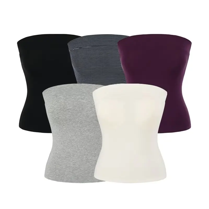 Sexy Slimming Strapless Bra Pad Prevent Exposure Sweet Style Short Length Pure Color Versatile Outerwear for Trendy Women