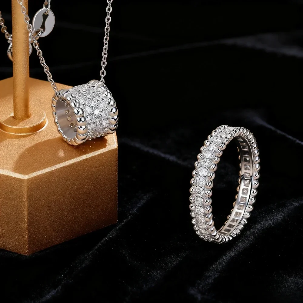 

2025 модные ювелирные изделия LinkerLove кольца с муассанитом, подвеска с бриллиантами, ожерелье для женщин, браслеты, свадебный комплект изящных ювелирных украшений