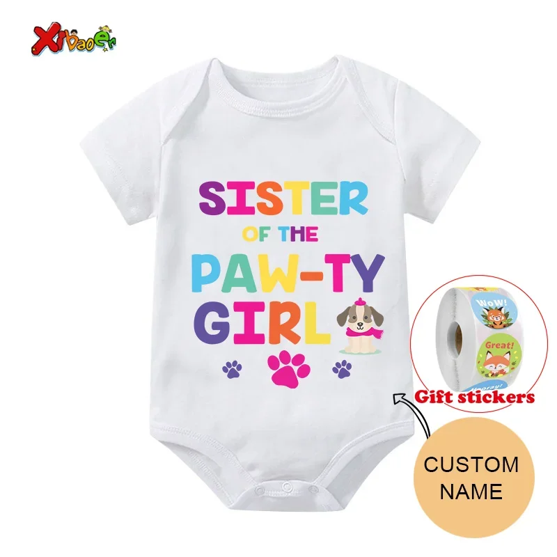 Birthday girl T Shirt 1st 2nd 3rd paw girl Matching Family Outfits Dog TShirt Kids Party Custom Name T-Shirt Clothes Family Look 4