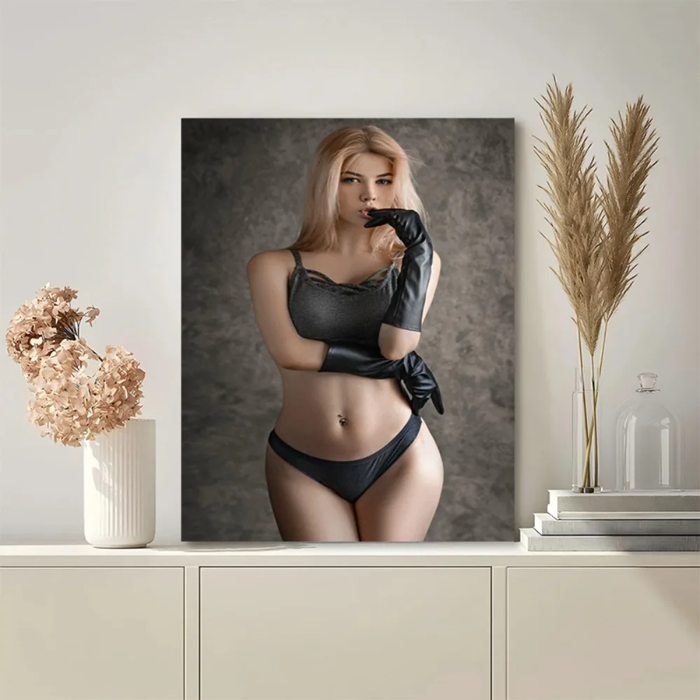 Glamorous Blonde Photo Poster Metal Wall Art, Aluminum Print, for Living Room Bedroom Decor, Attractive Gift for Art Lovers
