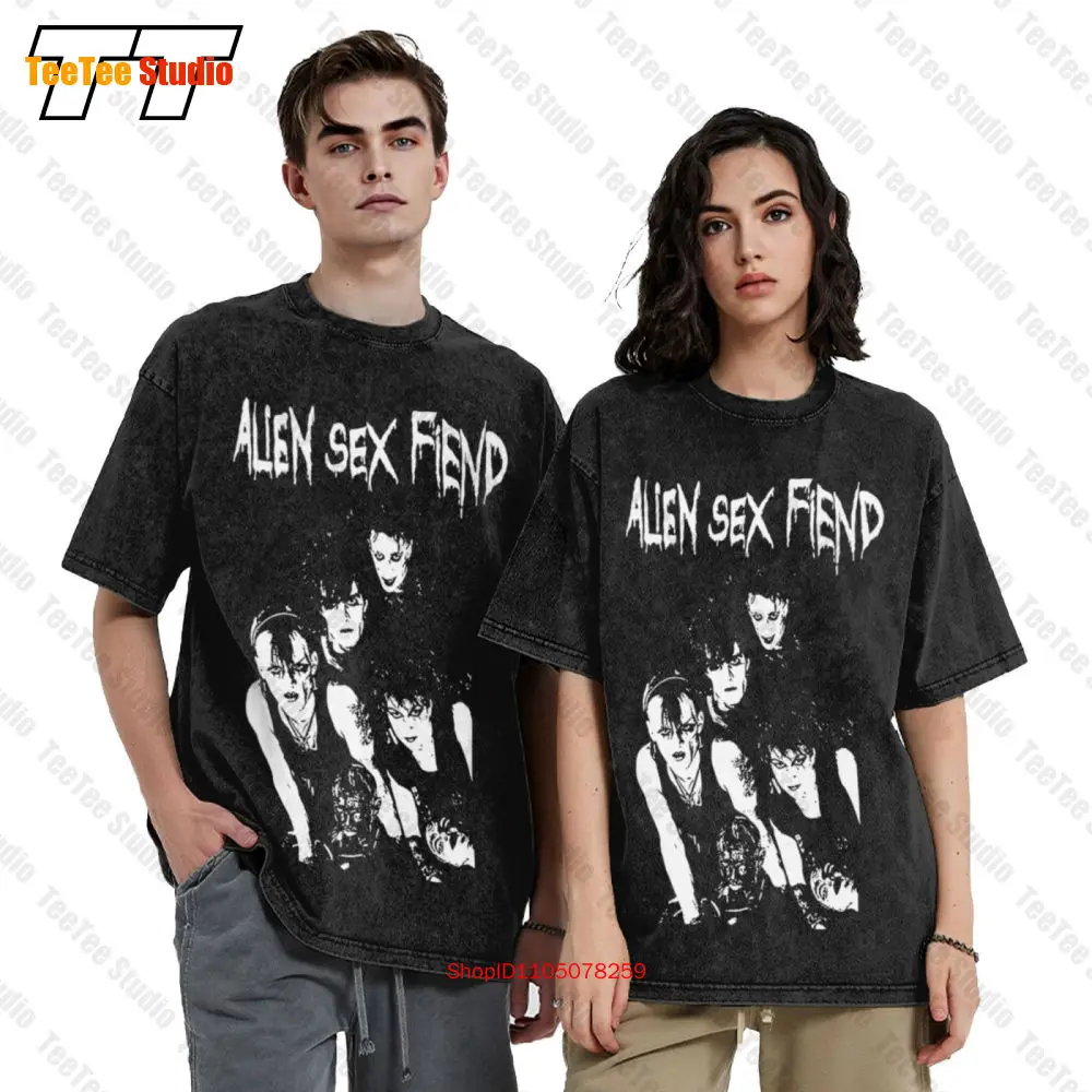 Alien Sex Fiend Band Photo Vintage Oversized T-Shirt P04W view 2