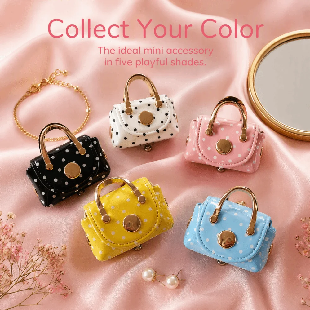 Cute Vintage Style Polka Dot Coin Purse Portable Macaron Color Mini Wallet Lightweigh Versatile Bag Pendant Charm Daily Carry