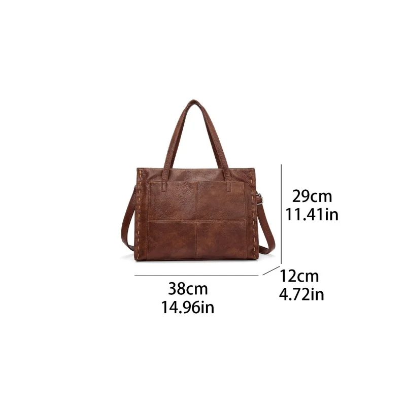 Minimalist 2026 New Women's Tote Bag Large Capacity Versatile Commuter Bag Retro High Texture Soft Leather Leisure Computer Bags