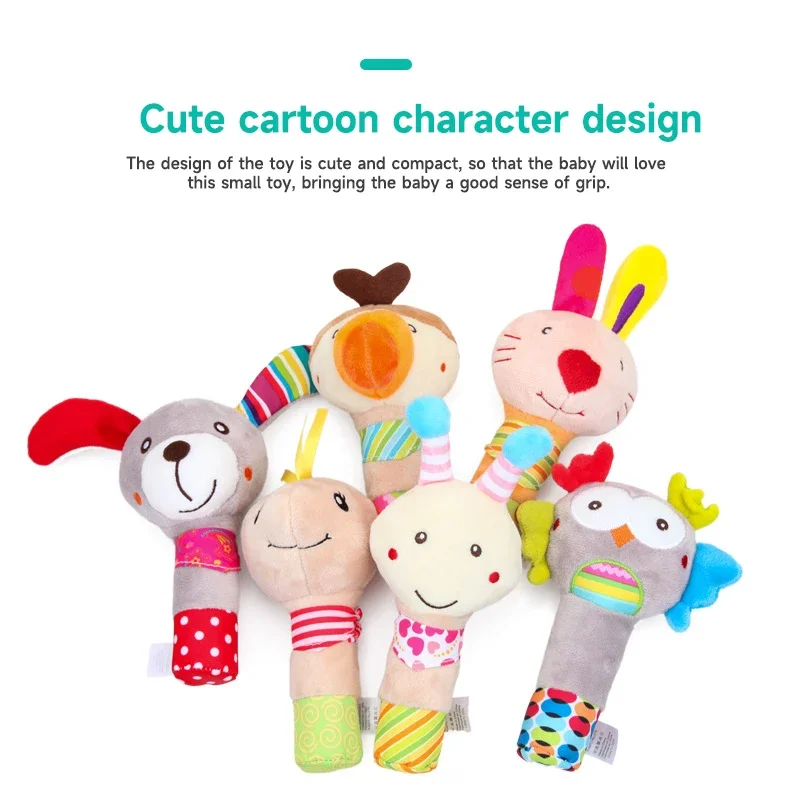 Montessori bebê mão chocalho iniciativa desenvolvimento brinquedos bonito animal brinquedos de pelúcia facilitar crianças apetion treinamento brinquedo presentes