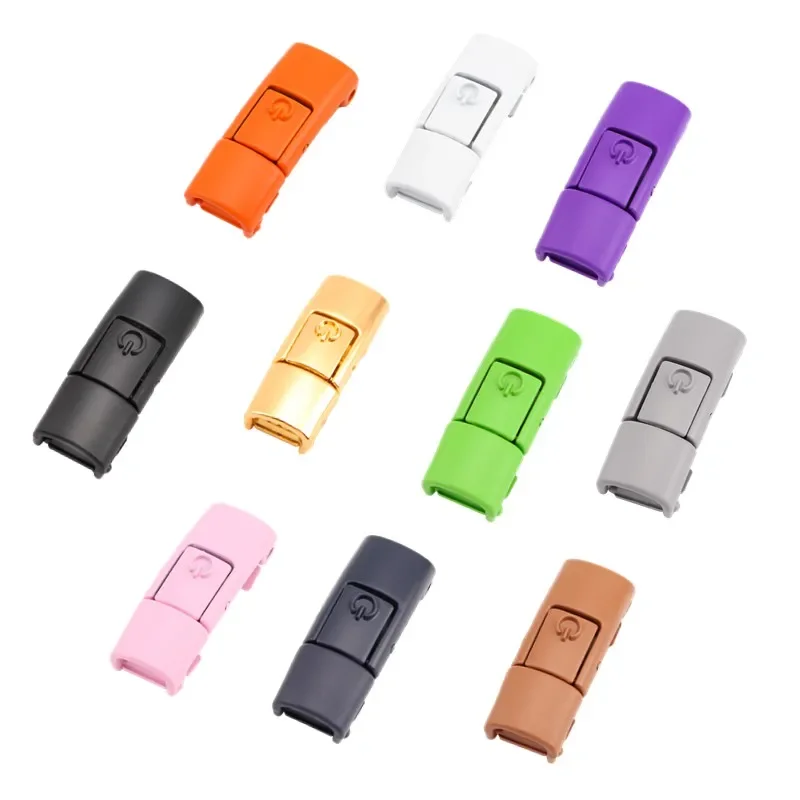 Neue Press Lock-Schnürsenkel ohne Krawatten, elastische flache Schnürsenkel, Schalter, bunte Metallschnalle, keine Krawatte, Schnürsenkel, Sneaker, Kinder und Erwachsene