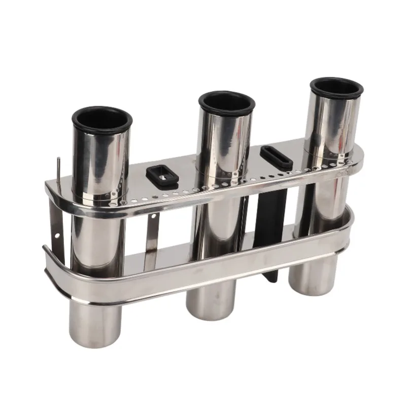 

Морской держатель удочки из нержавеющей стали — 3-трубный соединенный дизайн с ремнем для инструментов, подходит для морских яхт, лодок, грузовиков и автофургонов, Dura