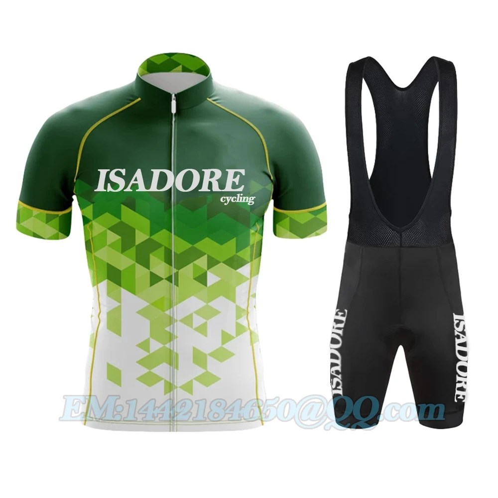 ISADORE-Cycling Jersey Set for Men, Pro Team Clothing, Bicycle Shirts, Bib Shorts Suit, MTB Bike Wear, Summer, New, 2022