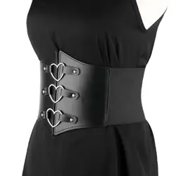 Creative Women Charm Waistband Wide Elastic Love Buckle Wrap Accessories for Dresses Coats Halloween Female Cosplay