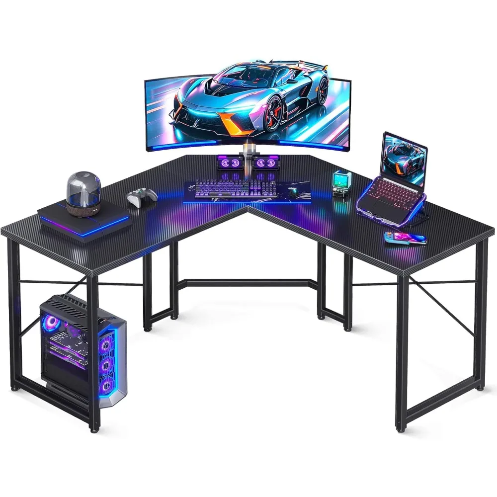 

L Shaped Gaming Desk, Computer Desk with Monitor Stand, PC Gaming Desk, Corner Desk Table for Home Office Sturdy
