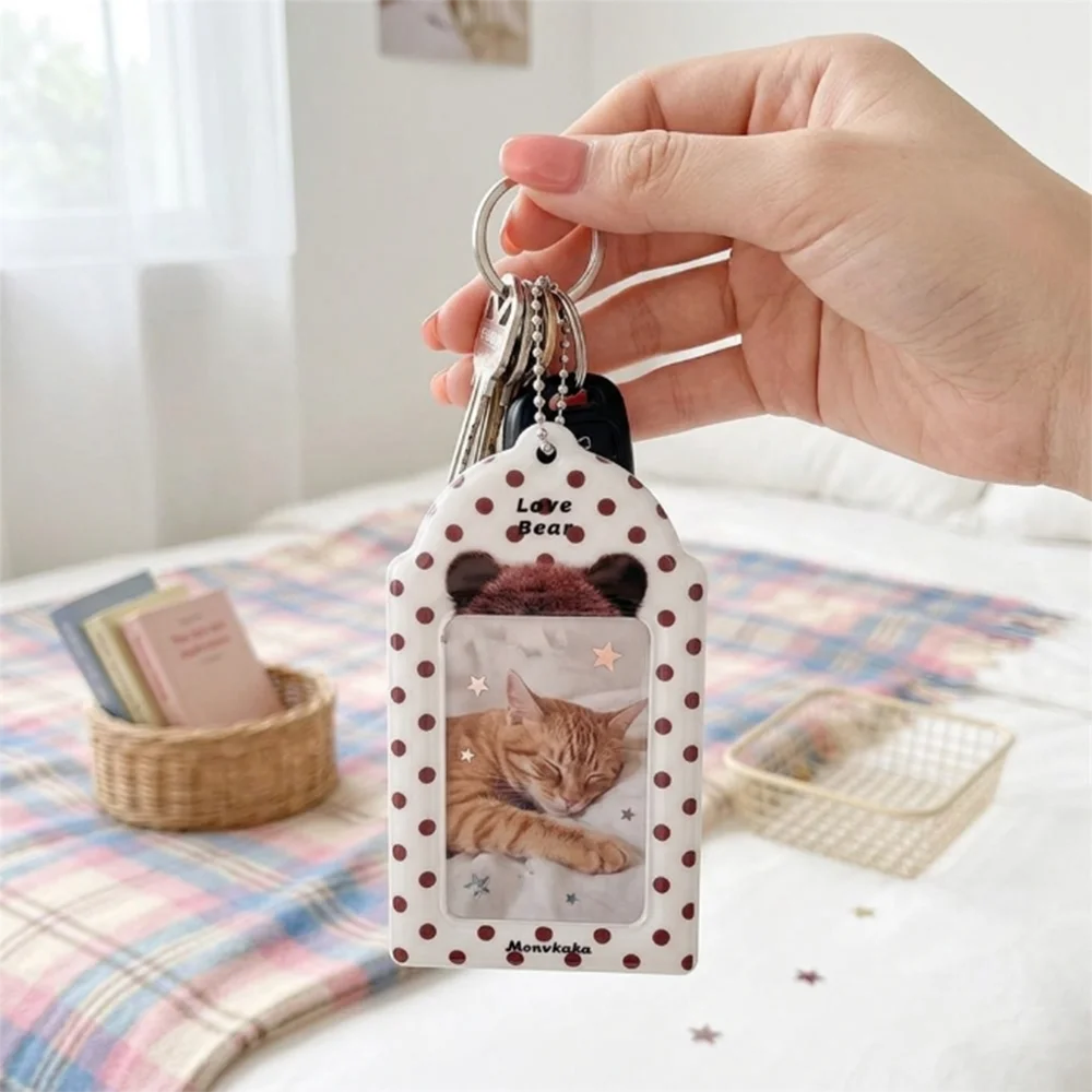 Cute Animal Ear Photocard Holder 3 Inch Card Case PVC Kpop Photocard Random Card Storage Pouch Card Sleeve