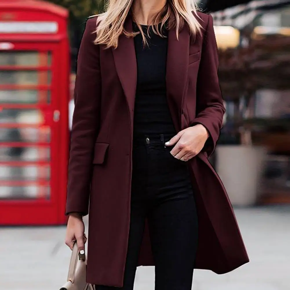 Autumn Winter Trench Coat for Women Suit Coat Single-breasted Long Blazer Jacket Women Coat sobretudo feminino ветровка женская