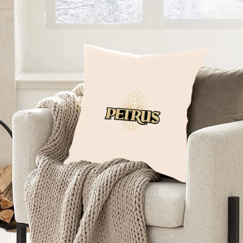 Square pillow bedroom sofa leisure comfortable pillow car living room P-Petrus pillowcase Red wine brand LOGO bolster Home Decor