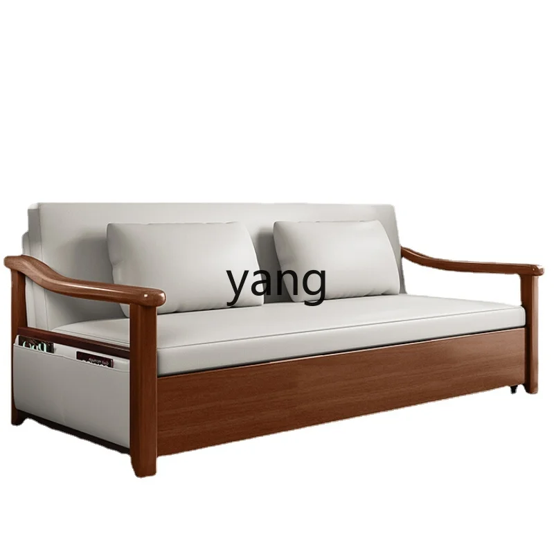 

Yjq Sofa Bed Dual-Use Folding Solid Wood Chinese Small Apartment Living Room Integrated Balcony Multi-Function Bed