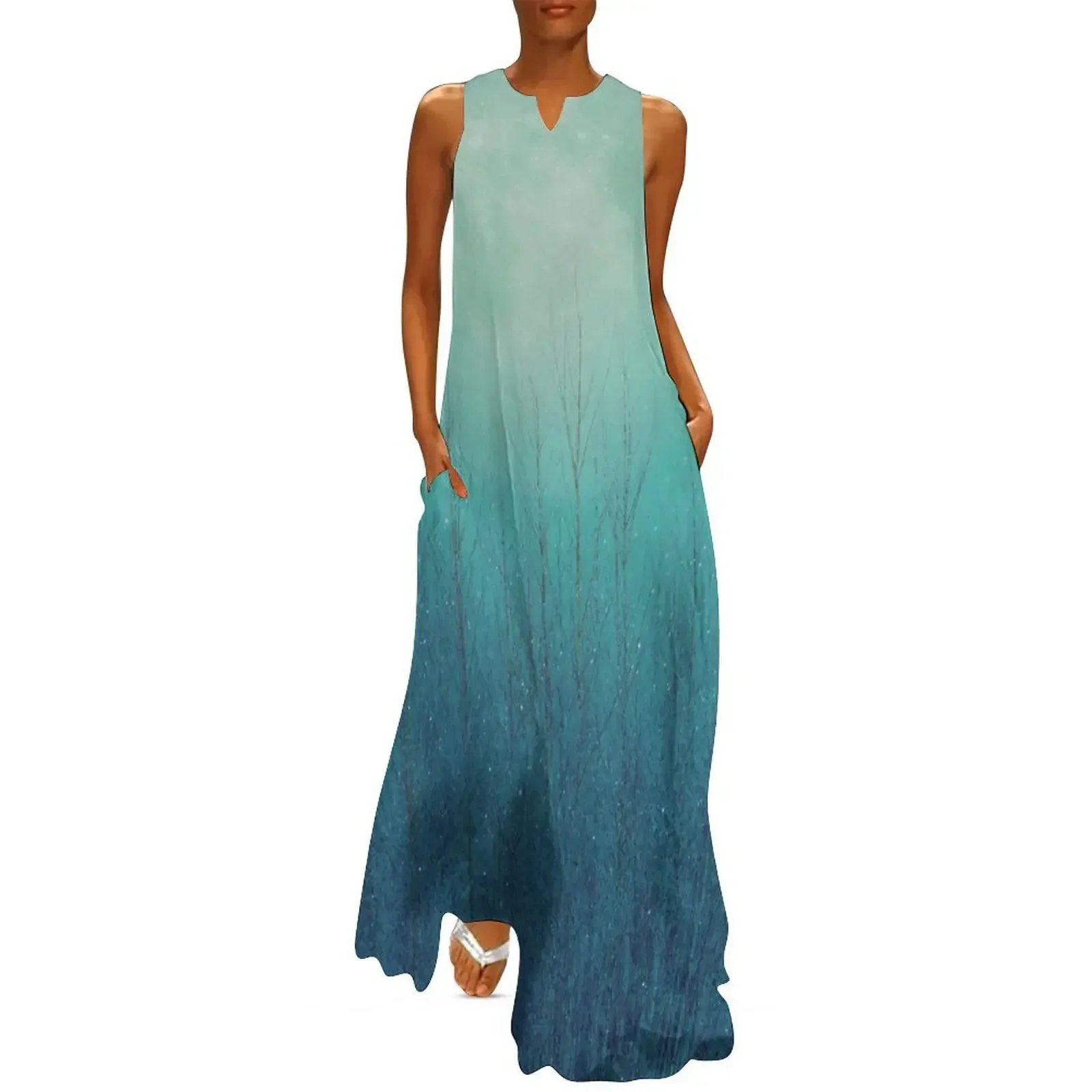 

The Moon Shines Bright In Such A Night Long Dress summer women's suit evening dress ladies loose summer dress