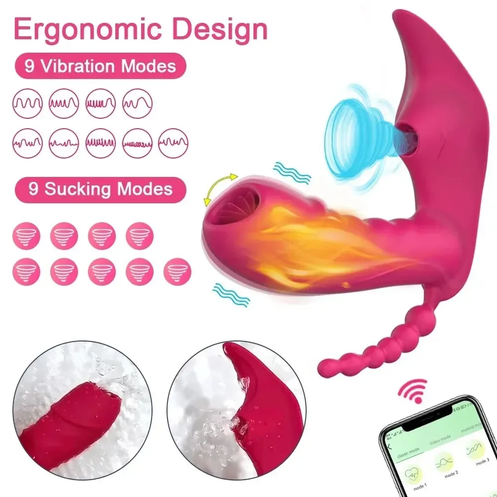 3-in-1 Bluetooth App Dildo vibratore masturbatore femminile vuoto vaginale clitoride succhiare stimolatore coppia femminile giocattolo adulto del sesso