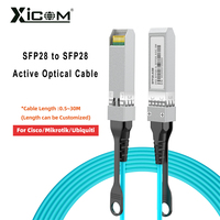 Xicom 25G SFP28 to SFP28 Active Optical Cable AOC OM3 SFP Cable 5/7/10/20M LSZH for /MikroTik/Cisco Ubiquiti Switch Fiber Optic