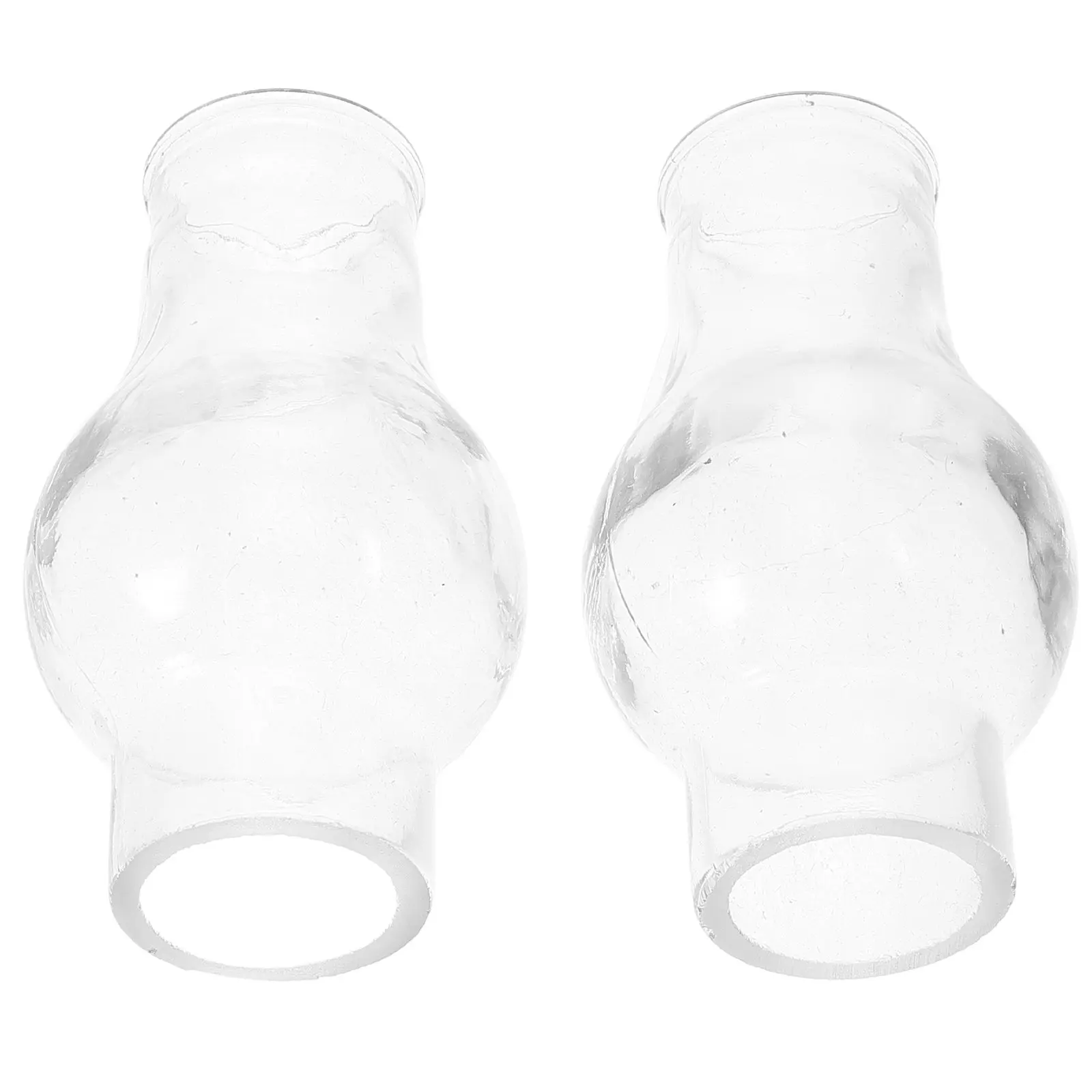 2Pcs Clear Glass Lamp Shade for Oil Lamps Vintage Lamp Glass Cover Replacement Simple Installation Warm Ambience