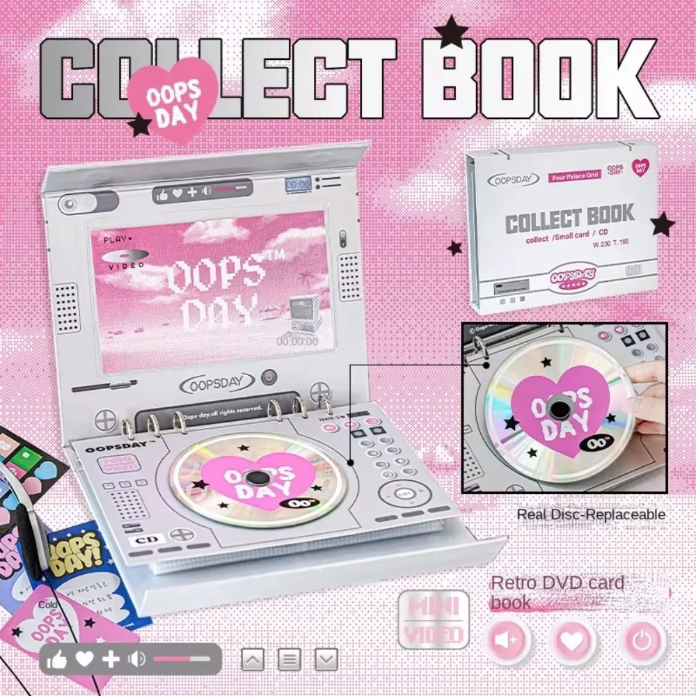 Retro Cute DVD Card Album 3inch Photo Card Collection Book Blind Pocket Page Photo Album Loose-leaf Album Photocard Album