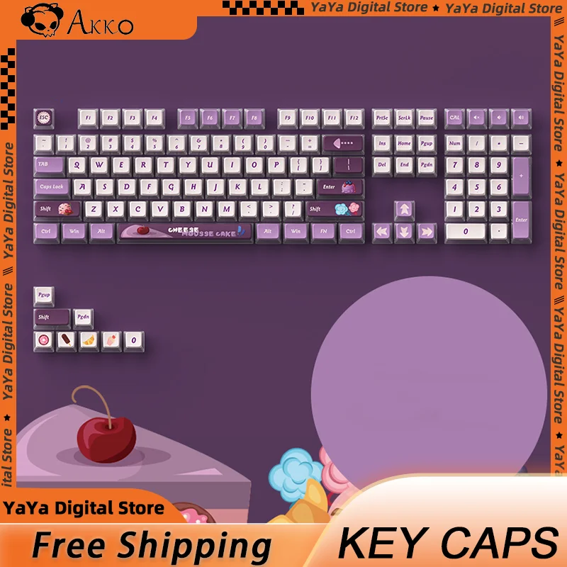 MONSGEEK X AKKO ASA Height Pudding Keycaps PBT+PC Mechanical Keyboard Complete Set 108 87 Keys Universal Gaming Keyboard Keycaps