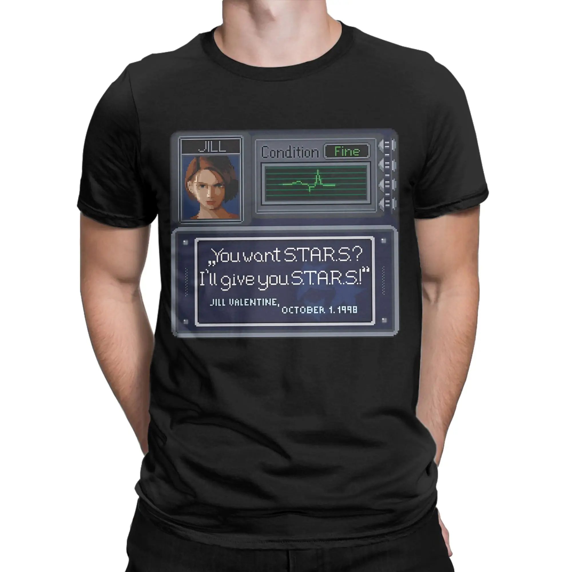 rResident Evil Pixel Art Funny 100% Cotton T-Shirt rResident Evil CODEVeronica Tops Tees For Men