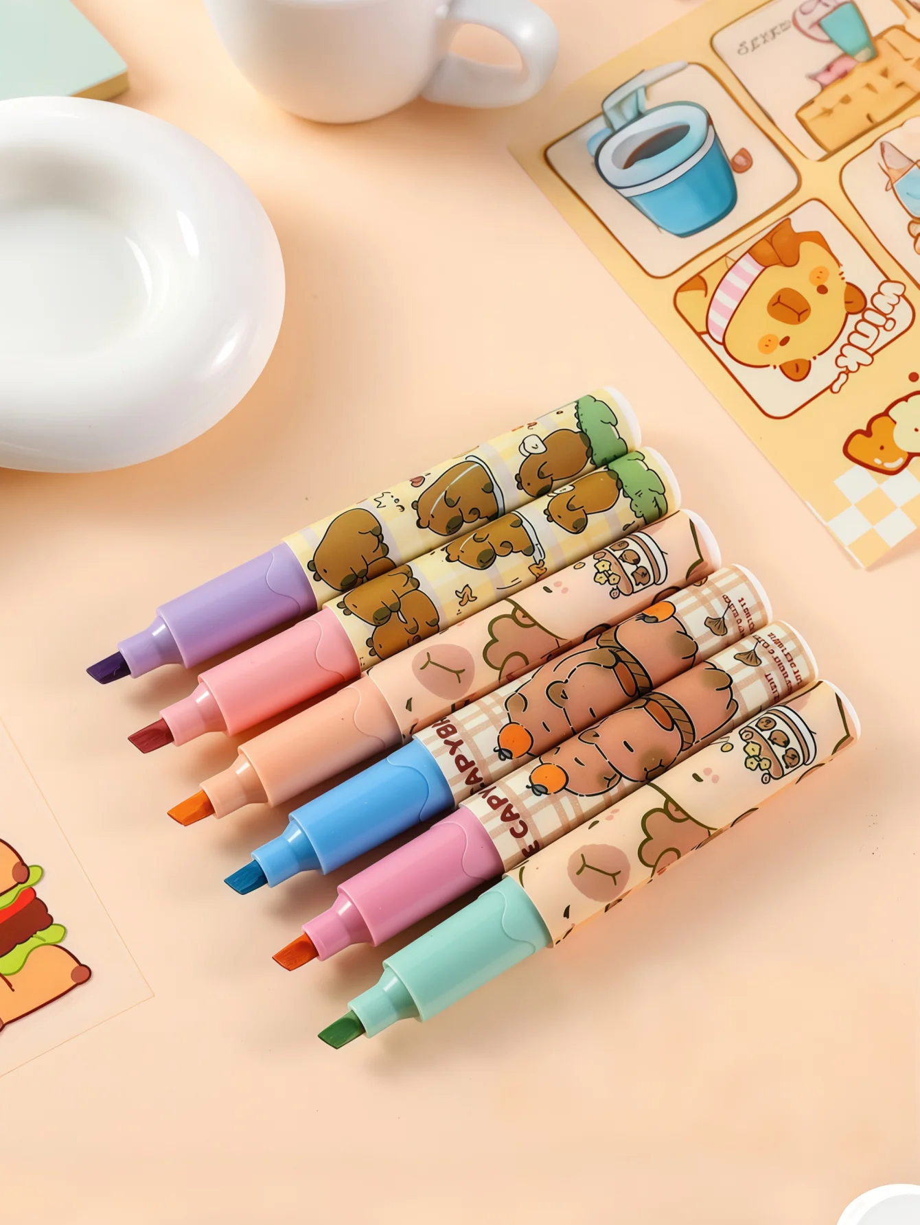 هايلايتر كابيبارا ذو الطراز الجديد، خاص لوضع علامات على النقاط الرئيسية، هايلايتر عالي الجودة لملصقات مكتوبة بخط اليد، درجة [الستوى - تحتاج إلى ترجمة دقيقة، يمكن استبدالها بمصطلح أكثر دقة مثل "المدرسة الابتدائية"]