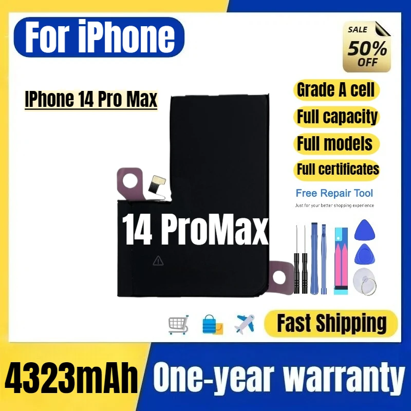 Battery for IPhone 14 Pro Max Mobile Phone Batteries High Quality  Replacement Bateria Grade A Cell with Tools