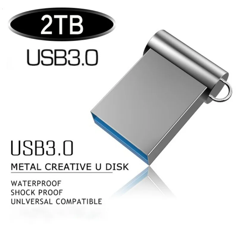 미니 고속 USB 플래시 드라이브, 펜 드라이브, 금속 U 디스크, 메모 셀, USB 3.0 스틱 선물, 무료 로고 전화, 자동차, 2TB